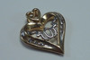 10K Yellow Gold Heart Shaped Pendant with Diamonds, sku WBB04