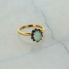10K Yellow Gold Opal and Sapphire Ring Size 5.25