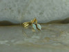 10K Yellow Gold Opal Ring 2 Crystal Opal Navette Cabochons Size 7 Circa 1970