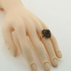 10K Yellow Gold Sapphire Ring Swirl Design Size 4.5