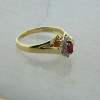 10K Yellow Gold Ruby and Diamond Ring Size 9.25 Circa 1980