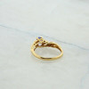 10K Yellow Gold Tanzanite Oval and Diamond Ring Size 6.75 Circa 1990