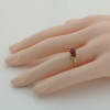 10K Yellow Gold Synthetic Ruby and Diamond Ring Size 7 Circa 1960