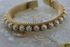 Vintage 14K Yellow Gold Round Mesh Pearl Set Bracelet Circa 1960