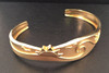 18K Yellow Gold Bangle Bracelet Ocean Waves and Gulls Design