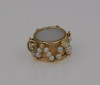 14K Yellow Gold Drum Charm with Mother of Pearl and Stringers, Circa1940