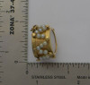 14K Yellow Gold Drum Charm with Mother of Pearl and Stringers, Circa1940