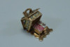 18K Yellow Gold & Enamel Mountain Cabin Charm/Pendant Articulated