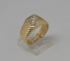 14K Yellow Gold Men's Art Deco Style Diamond Ring Circa 1970, Size 9