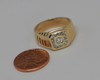 14K Yellow Gold Men's Art Deco Style Diamond Ring Circa 1970, Size 9