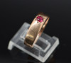 9K Rose Gold Men's Ruby Set Band, Circa 1910, Size 8.25