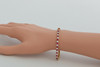 14K Yellow Gold Cubic Zirconia and Synthetic Ruby Bracelet, Circa 1960