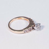 14K Yellow Gold Diamond Engagement Ring 7 Stone Pyramid Design, 1ct TW, size 5.5