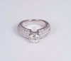 Platinum Engagement Ring with Melee Diamond Pave Set, size 4.5