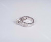 Platinum Engagement Ring with Melee Diamond Pave Set, size 4.5