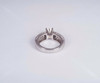 Platinum Engagement Ring with Melee Diamond Pave Set, size 4.5