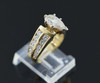 14K Yellow Gold Fancy Engagement Ring with Pear Shaped Center Stone, Size 5