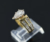 14K Yellow Gold Fancy Engagement Ring with Pear Shaped Center Stone, Size 5