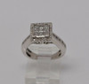 10K White Gold Engagement Ring with Square Halo Top 1ct. tw., Size 5