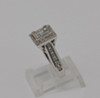 10K White Gold Engagement Ring with Square Halo Top 1ct. tw., Size 5