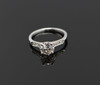 1950's Platinum diamond engagement ring, 1.34 ct center, Mine Cut, Size 6.75