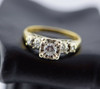 14K Yellow & White Gold Diamond Engagement Ring Circa 1940, size 7.75