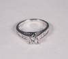 14K White Gold Princess Cut Diamond Engagement Ring, Size 7.5