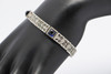 14K White Gold gold filigree sapphire bracelet in Art Deco style