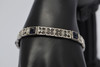 14K White Gold gold filigree sapphire bracelet in Art Deco style