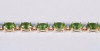 14K Yellow Gold and Peridot and Diamond Chip Bracelet, 7.5"