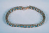 10K Yellow Gold Blue Topaz app. 25 ct. tw. Square Stone Bracelet, 7" Long