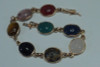 14K Yellow Gold Assorted Colored Stone, 7 inch Bracelet