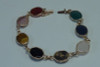 14K Yellow Gold Assorted Colored Stone, 7 inch Bracelet