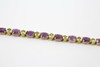 14K Yellow Gold Amethyst and Peridot Bracelet, 6.75" Long