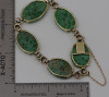 14K Yellow Gold Antique Carved Jadeite Bracelet, Circa 1930