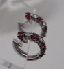 18K Yellow Gold Ruby and Diamond Set Hoop Earrings