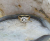 14K Yellow Gold Diamond Halo Ring with 3.3mm. Center Stone Circa 1960, Size 5.25