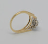 14K Yellow Gold Diamond Halo Ring with 3.3mm. Center Stone Circa 1960, Size 5.25