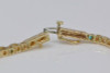 14K Yellow Gold Diamond and Emerald Bracelet, Circa 1950