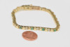 14K Yellow Gold Diamond and Emerald Bracelet, Circa 1950