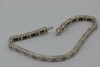 1920's 14K White Gold Art Deco Filigree Diamonds Bracelet, 7.25" Long