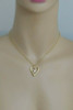 14K Yellow Gold Heart Shaped Pendant with Floating Diamond and Chain