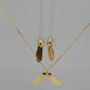 14K Yellow Gold Maple Seed Pod Earrings and Necklace Set, Circa 1980