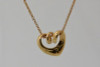 18K Yellow Gold Georg Jensen Necklace with Looped Heart Pendant, 16" Chain