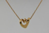 18K Yellow Gold Georg Jensen Necklace with Looped Heart Pendant, 16" Chain