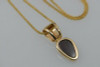 14K Yellow Gold Opal Freeform and Diamond Pendant on 15" Chain