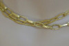 22K Yellow Gold Handmade Chain with Oval Textured Links, 31" Long