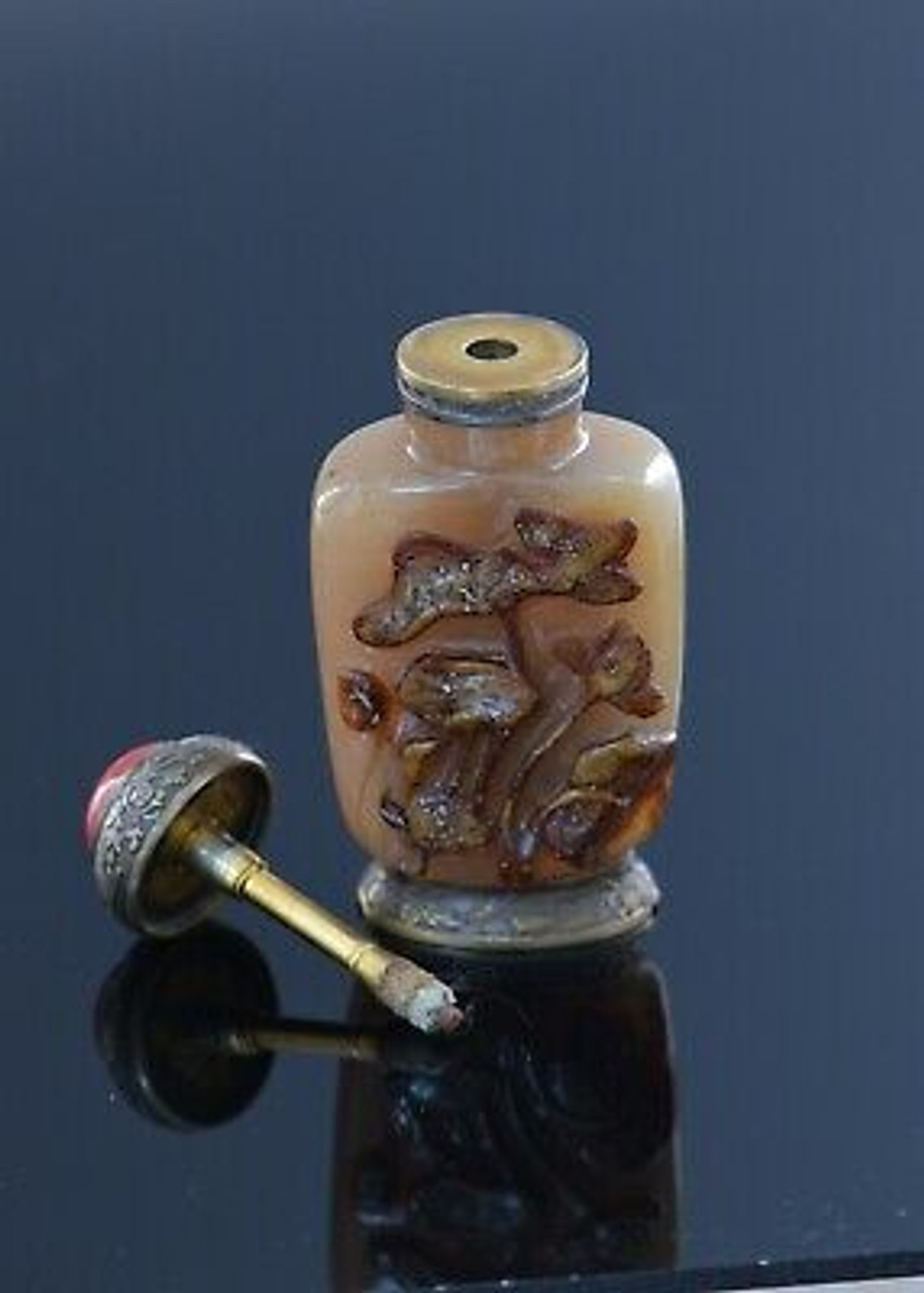 Inner Painting Snuff Bottle Chinese Antique Handicraft Ornament Gift Art  Collection Have an Infinitely Bright Future