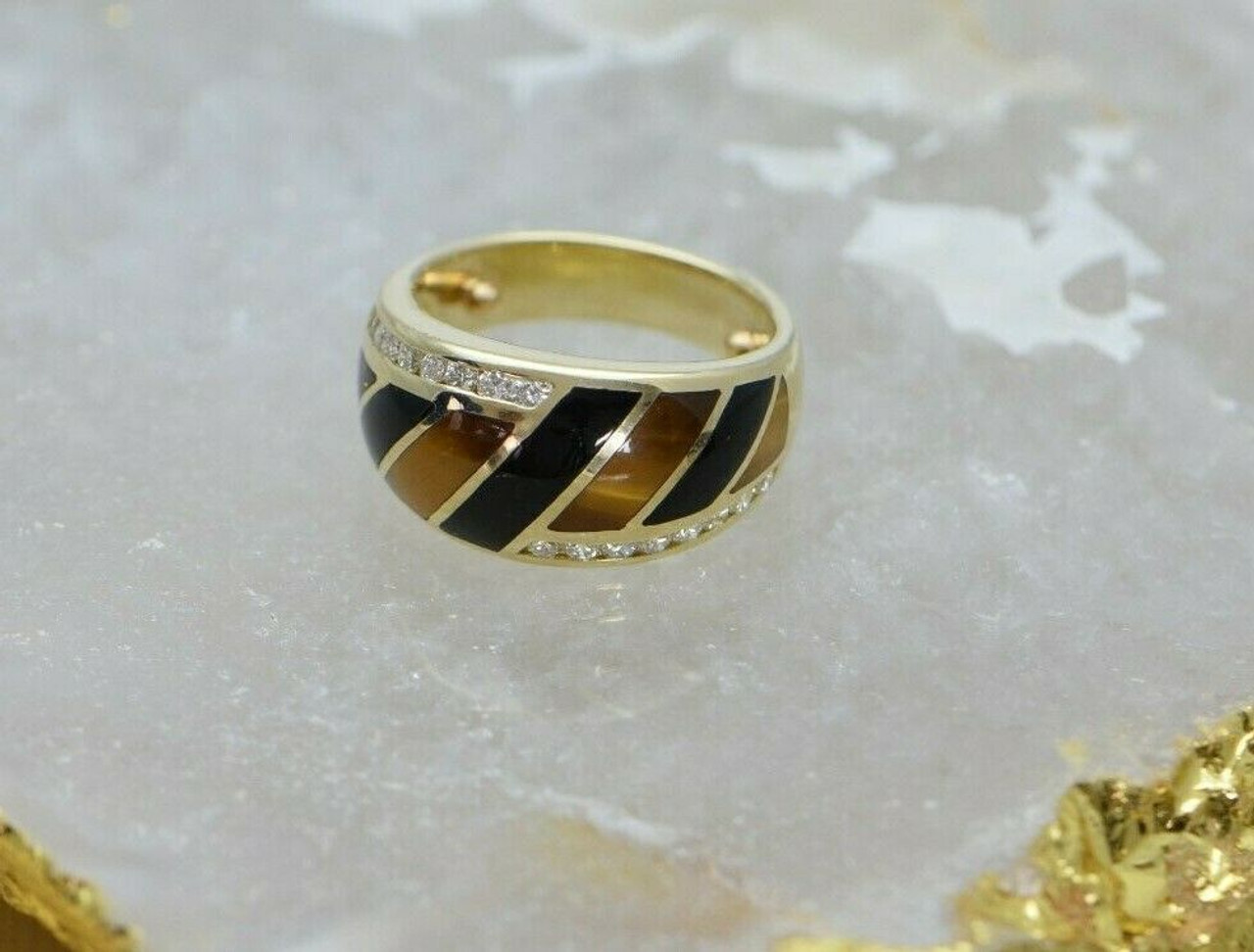 black tiger eye ring