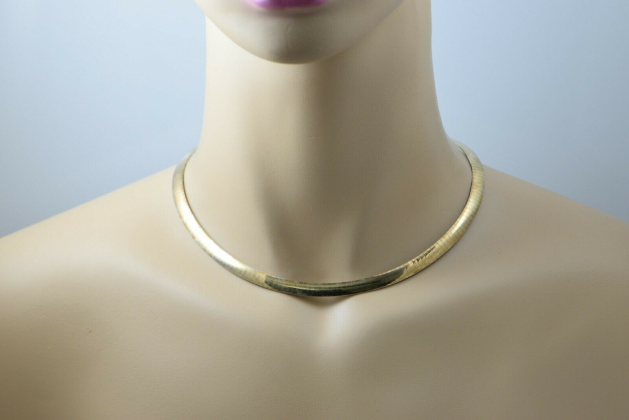 reversible gold and silver omega necklace